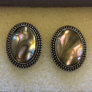 Mother of Pearl Silver-Toned Earrings